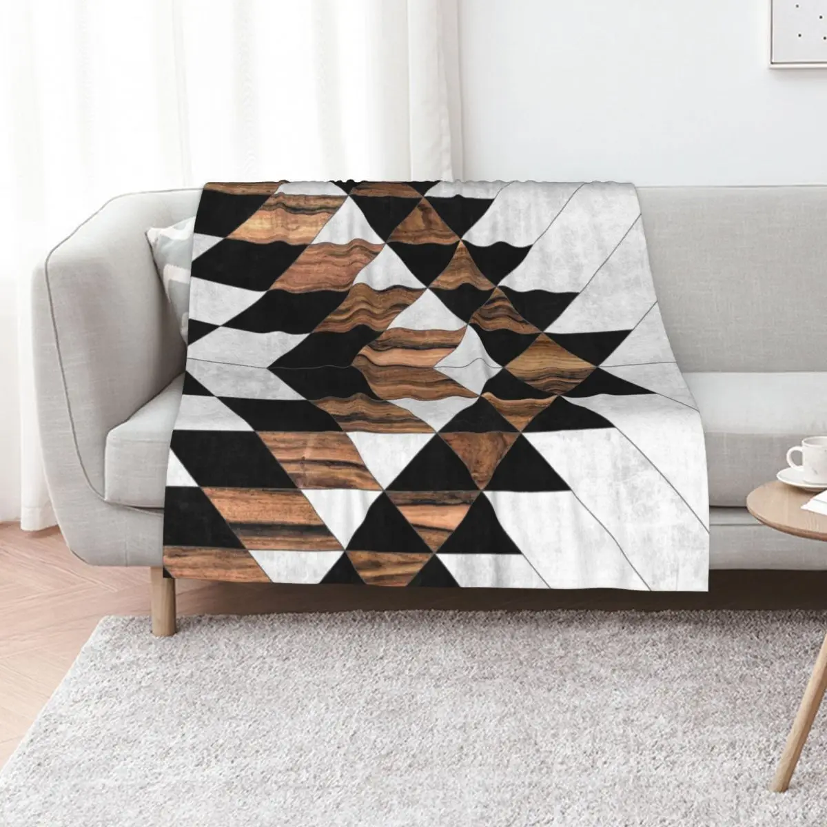 Urban Tribal Pattern No.9 - Aztec - Concrete and Wood Throw Blanket Luxury Thicken Flannels Camping Fashion Sofas Loose Blankets