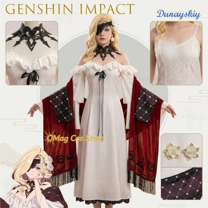 Genshin Impact Rosalyne Last Legacy Pajama Cosplay Costume Game Character Outfit For Comic Con Halloween Shooting Style view 2