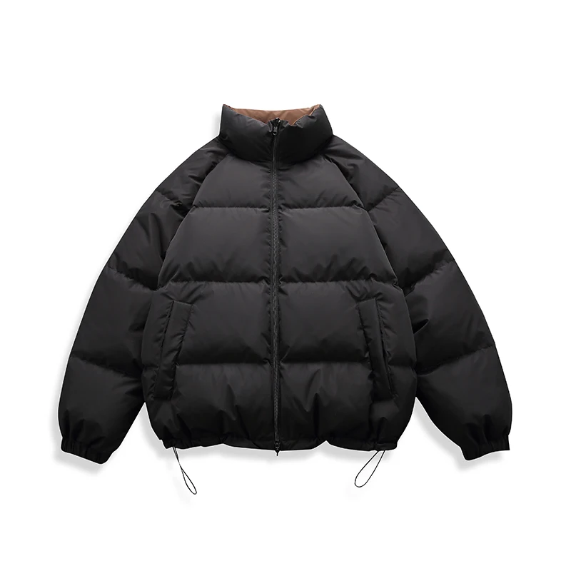 

Double-Sided Wearable down Jaet Men's Faionable Winter Coat Stand Collar Design Warm Trendy Polyester Fiber Zipper Sle