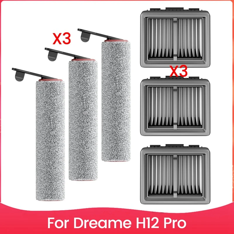 

Сменные вакуумные фильтры, роликовые щетки для фильтров пылесоса Dreame H12 Pro для влажной и сухой уборки