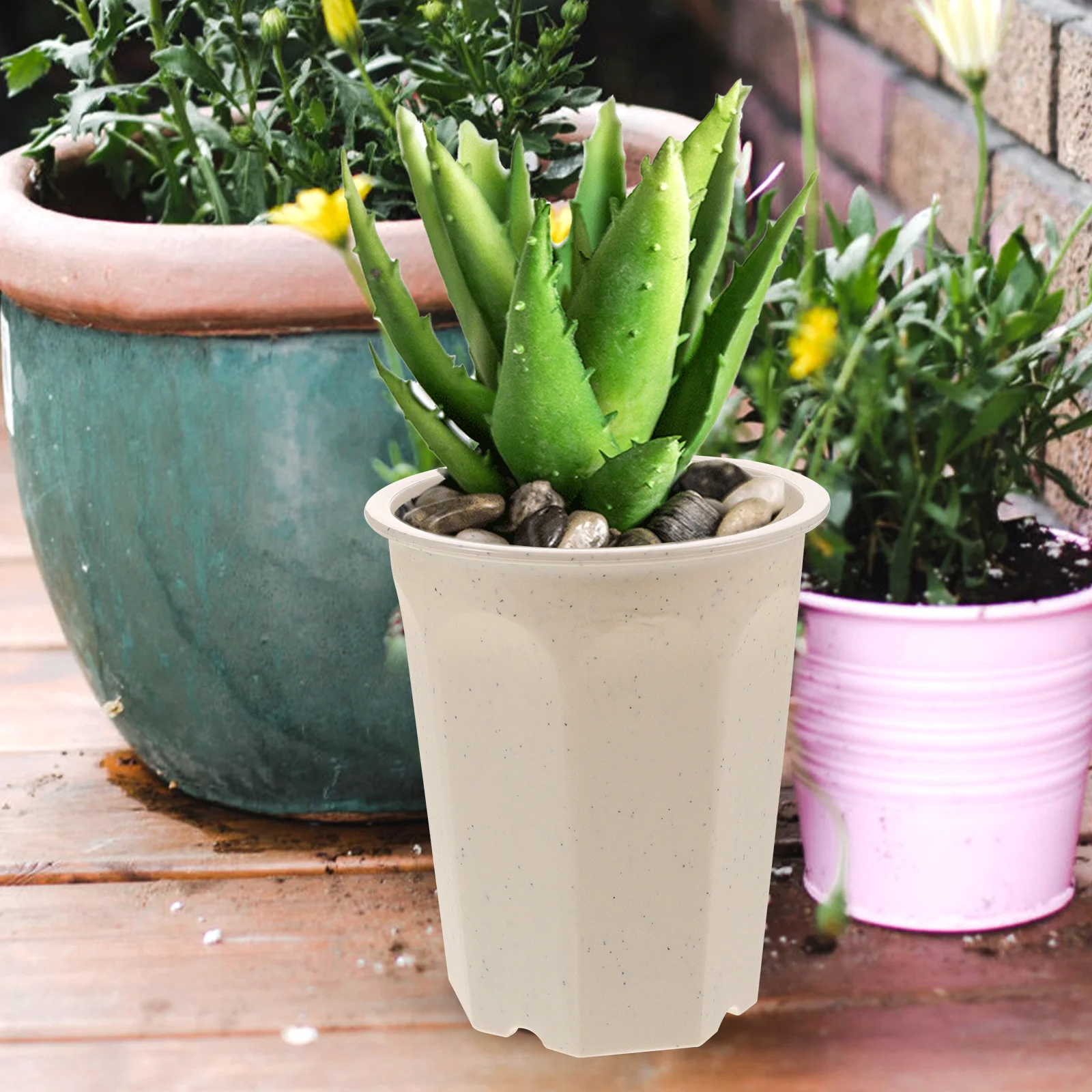 

8Pcs High Waist Plastic Nursery Pots Deep Planters for Succulent Flowers Garden Planting Multipurpose Deep Nursery Pots