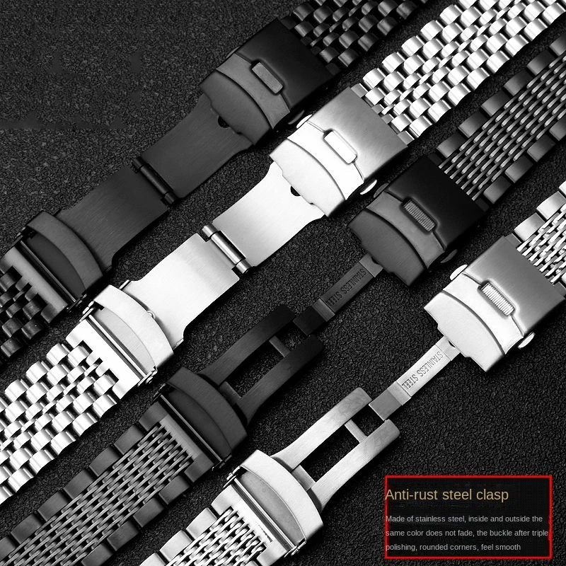 For SEIKO Seiko No.5 SRPD69K1 Omega Breitling Cool Shark Mesh Strap Stainless Steel Band Milan Watch Band Chain 20mm 22mm 24mm