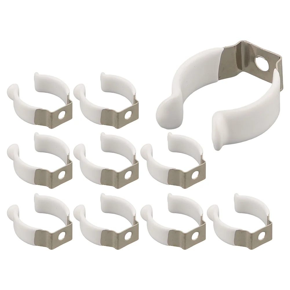 10 Count Stainless Steel U Clips with PVC Coating for LED Tube Light Installation in For Homes Offices Warehouses and Workshops