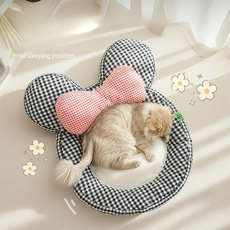 

Высококачественная всесезонная плюшевая лежанка для животных с милым мультяшным дизайном, просторная, мягкая и удобная, в виде палатки для кошек, также подходит для собак.