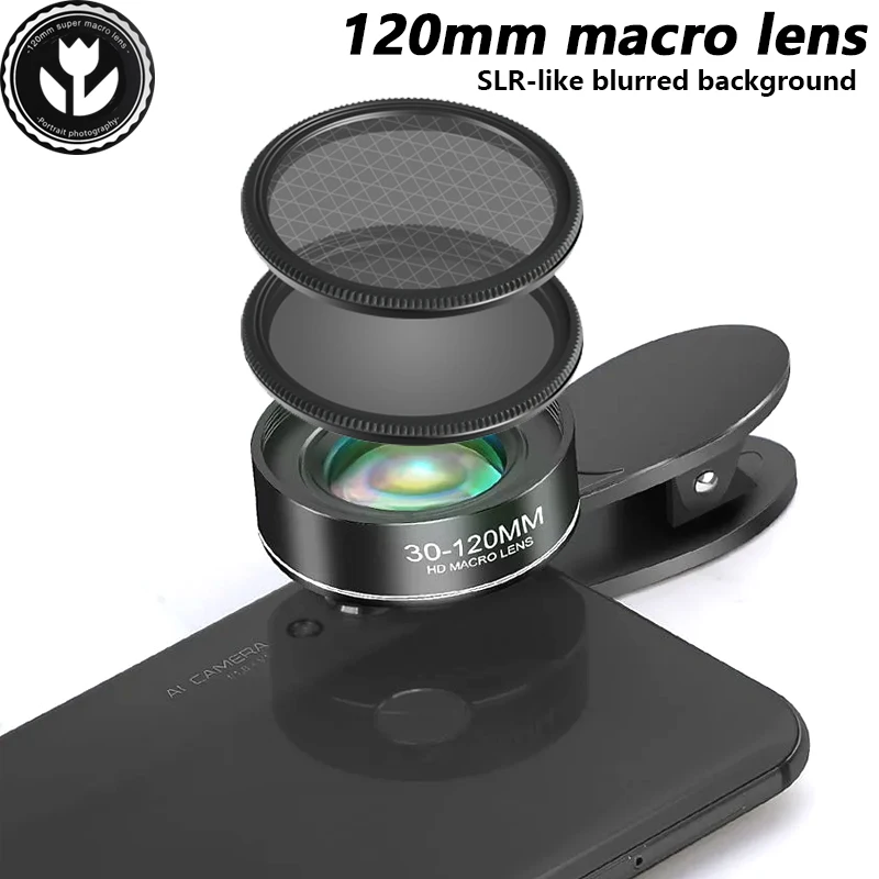 120MM Macro Lens Professional 5K HD Super Macro Lenses Universal Clip Camera Photo Lens for iPhone Samsung Xiaomi HUAWEI Andriod