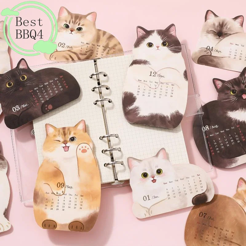 

(BBQ4)2026 Cat Dog Series Desk Calendar Table Planner Yearly Agenda Organizer Memo Notes For Home Office School Daily Scheduler
