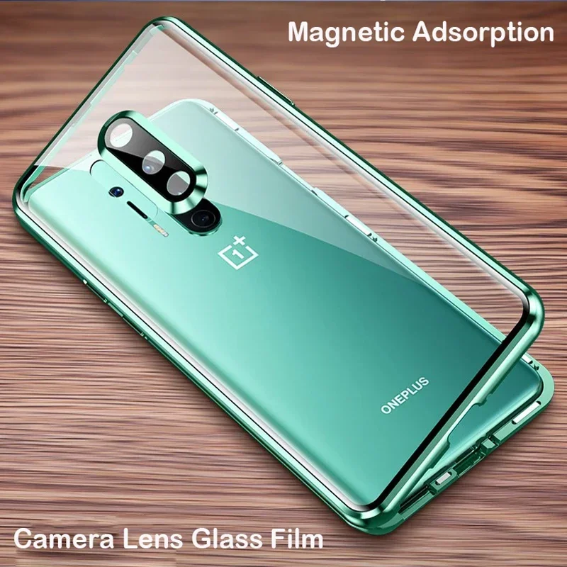 

Full Protected Metal Magnetic Phone Case for OnePlus 11 12 13 13T 13R 12R 11R 15R Double-Sided Glass Transparent Back Cover Case