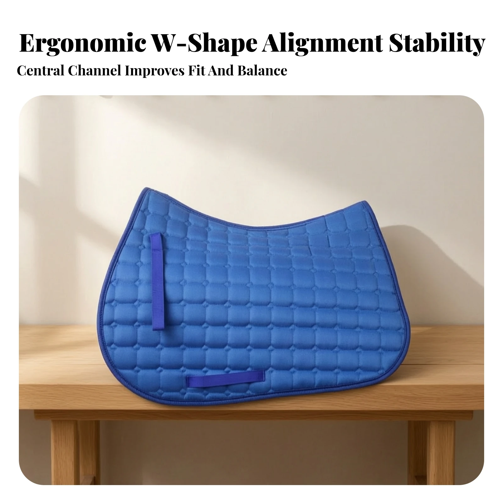 Quilted Saddle Pad Secure Fit Cotton Saddle Pad Tack Everyday Comfortable for Equestrians, Horse Riding, Equestrian Training