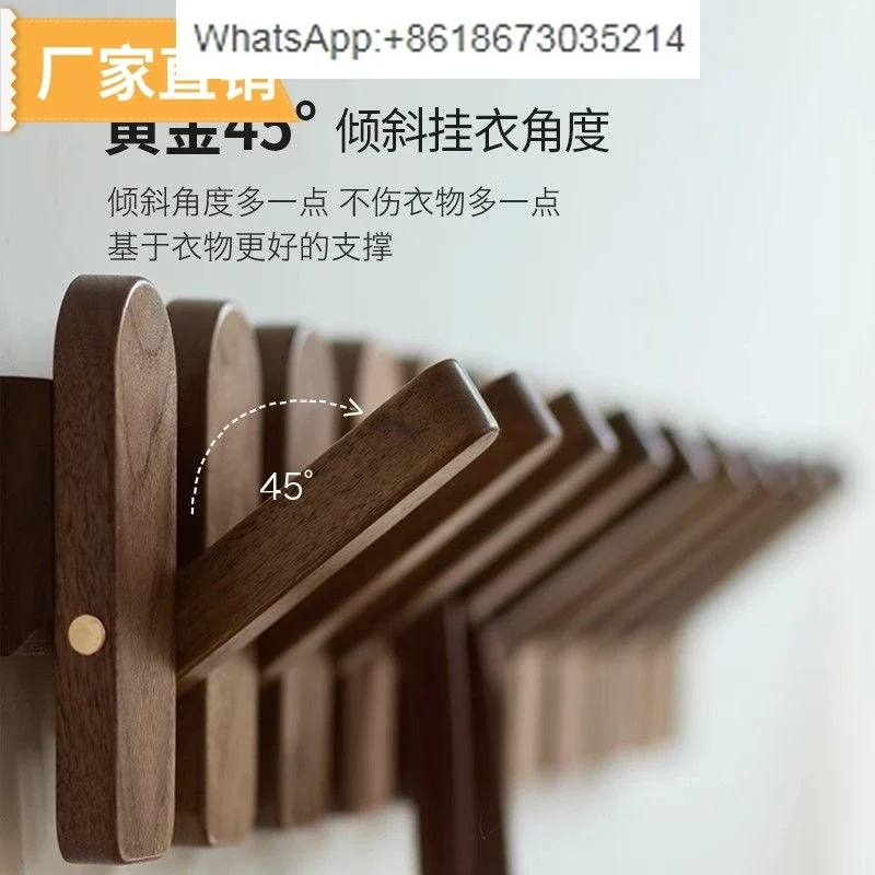 Hanging hanger wall hanging wall entry entrance entrance entrance key hanging coat hook clothes hook solid wood free punching