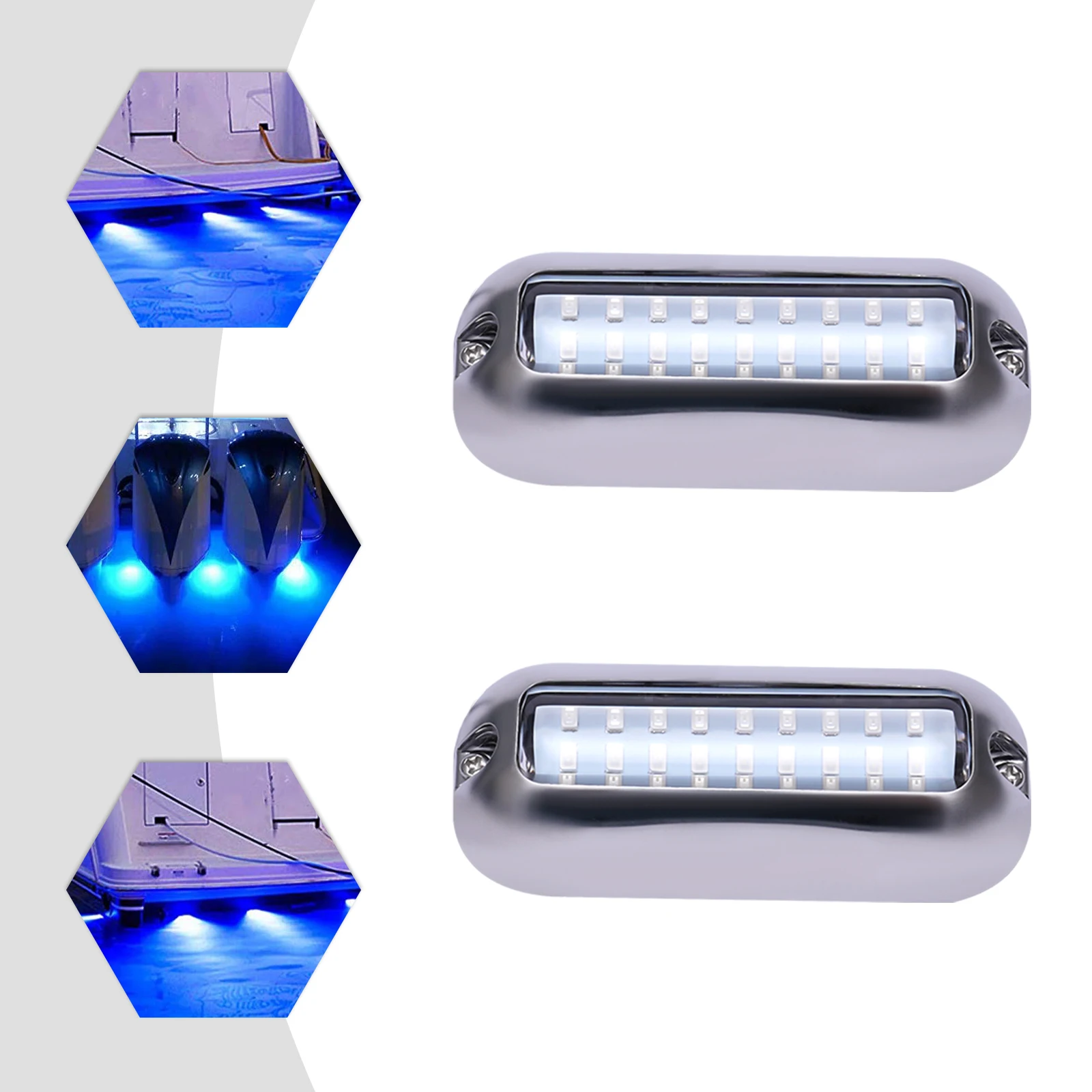 27 LED Blau Bootsbeleuchtung Unterwasser Beleuchtung Lampe Boot Marine Yacht Licht