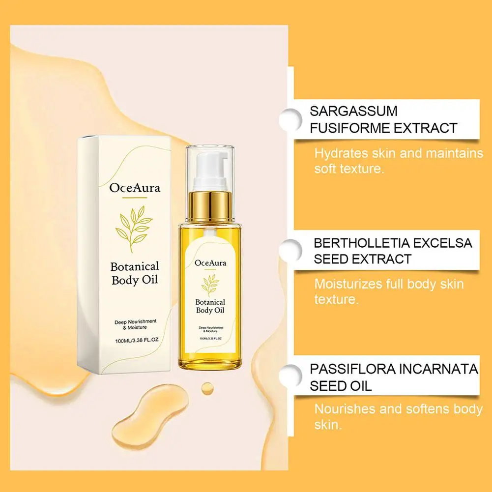 100ml Botanical Body Oil Deep Nourishment Moisture Body Care Skin Smooth Tender Massage Plant Korean Brand Full Body Skincare