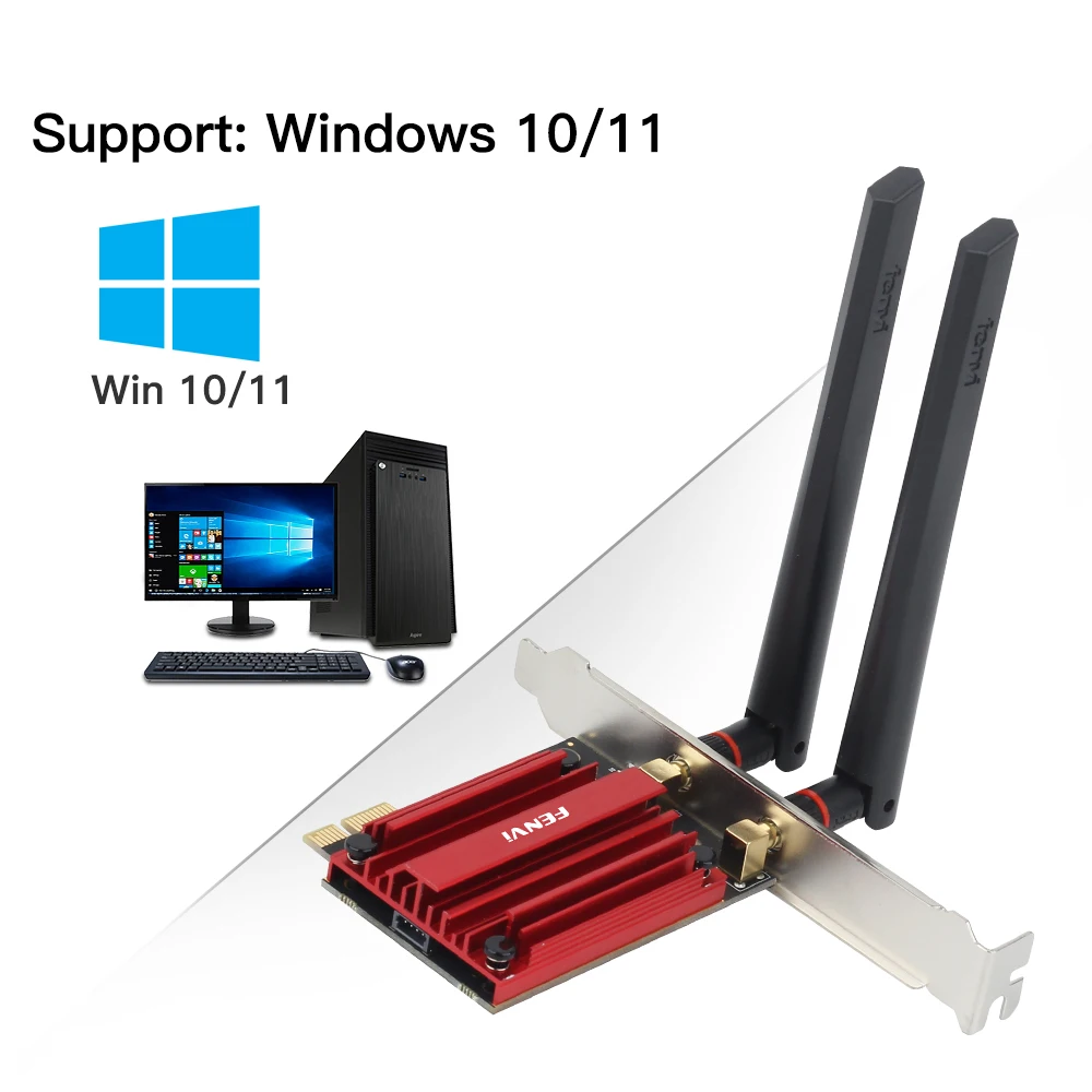 Adaptador PCI-E inalámbrico para PC, tarjeta de red Compatible con Bluetooth 5374, WiFi 6E AX210, 2,4 Mbps, tribanda, 5,2G/5G/6Ghz, Win 10/11