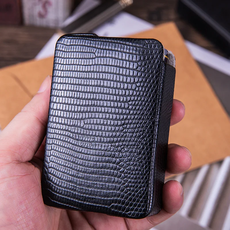 

Мужская мягкая коробка для сигарет с узором ящерицы, анти-давление, 20 шт., дизайнерский мундштук для удобного курения