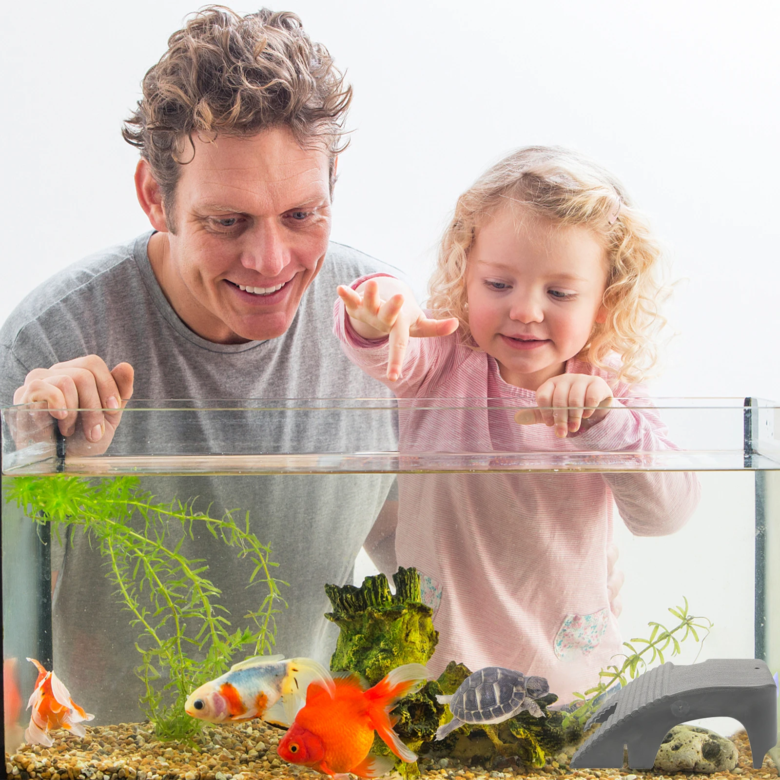 

2 Turtle Basking Platforms ABS Material Durable Environmental Friendly Easy Clean Decoration Aquarium Fish Tank Terrarium