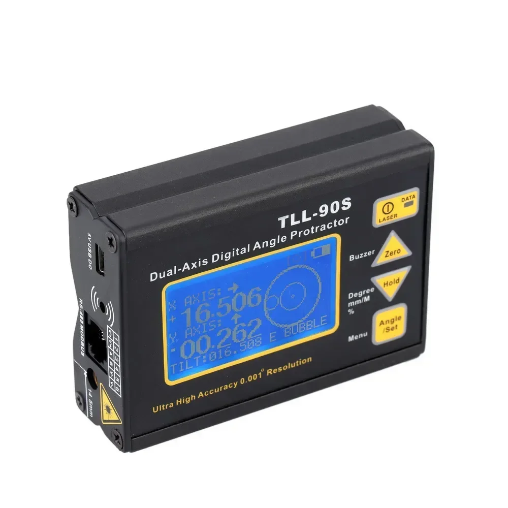 Precyzyjny kątomierz laserowy TLL-90S 0,005 °   Dwuosiowy cyfrowy inklinometr 0,001 °   Magnetyczny elektroniczny miernik poziomu RS485
