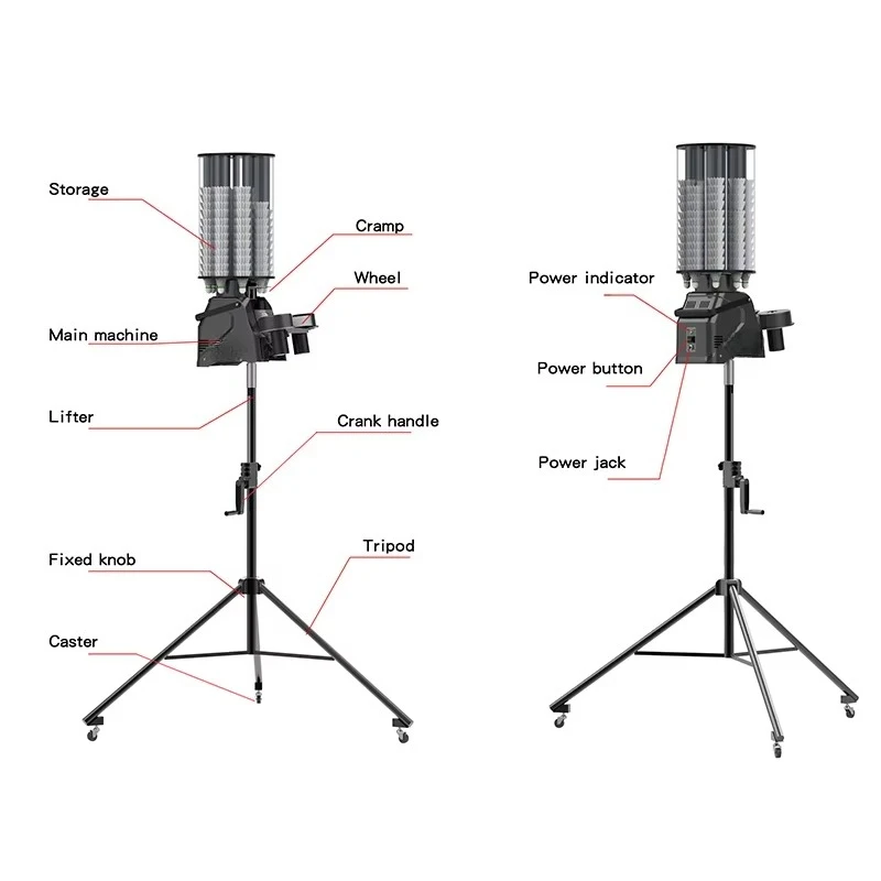 PB 6001 Pro Smart Badminton Launcher 180 Capacità lancia Batteria al litio 4 6 ore App Modalità di allenamento con telecomando