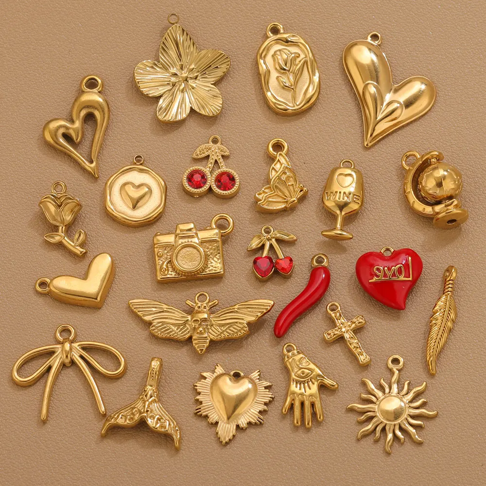 Gold Steel Charm Set 5