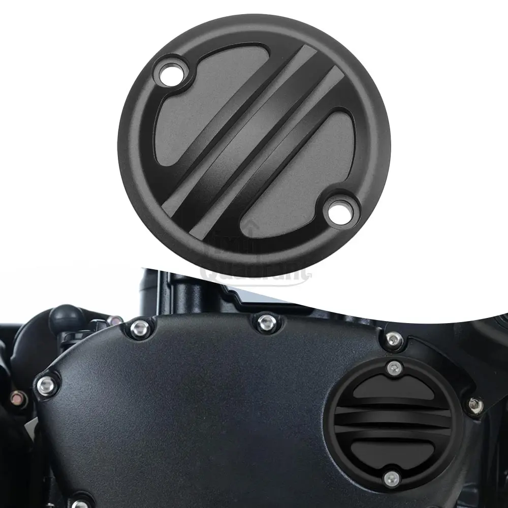 1 PC Black Right Side Clutch Badge & Acg Inspection Cover For Triumph Bonneville T120 T100 Bobber Thruxton Scrambler 2016-2019