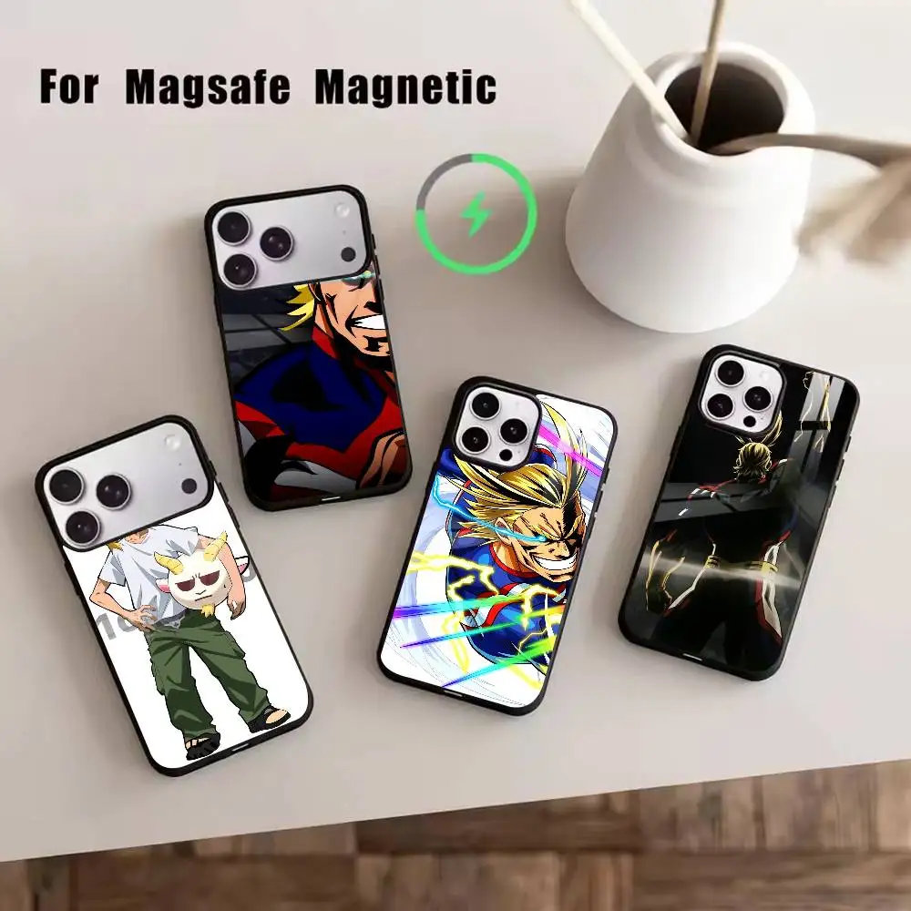 

Toshinori Yagi All Might MHA Phone Case For iPhone17,16,15,14,13,12,11 Plus,Pro Magnetic For Magsafe Wireless Charging