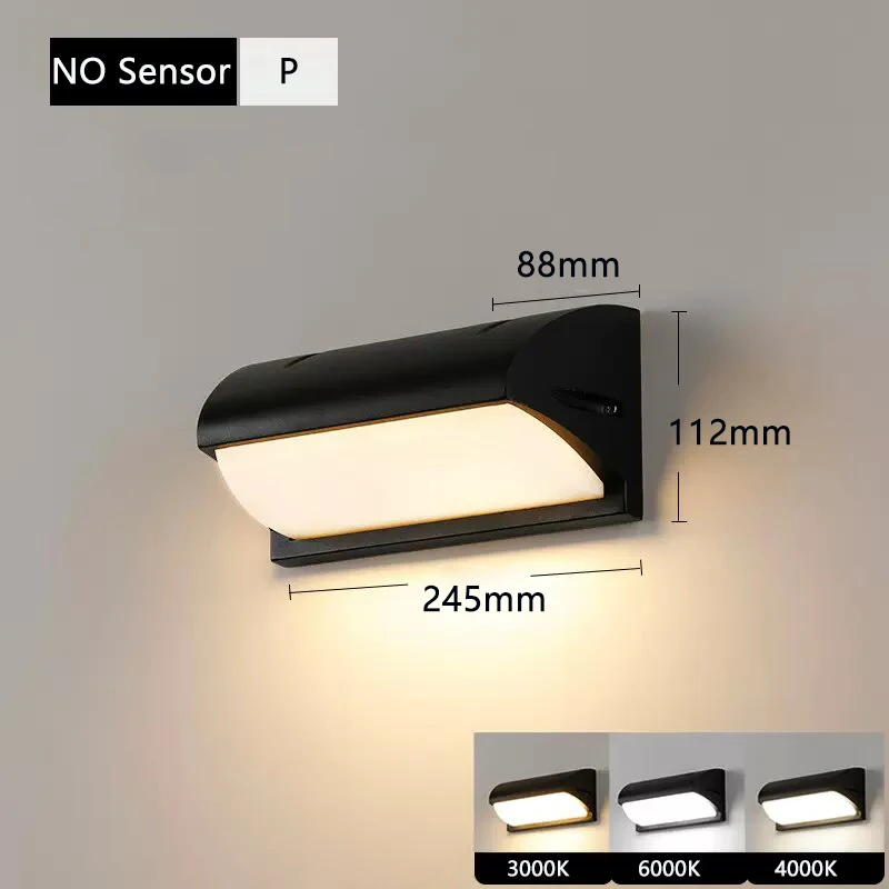 Imagem -05 - Luz de Parede ao ar Livre com Sensor de Movimento Pir Lâmpada Impermeável Varanda Luzes Varanda e Jardim 220v 12v 24 v