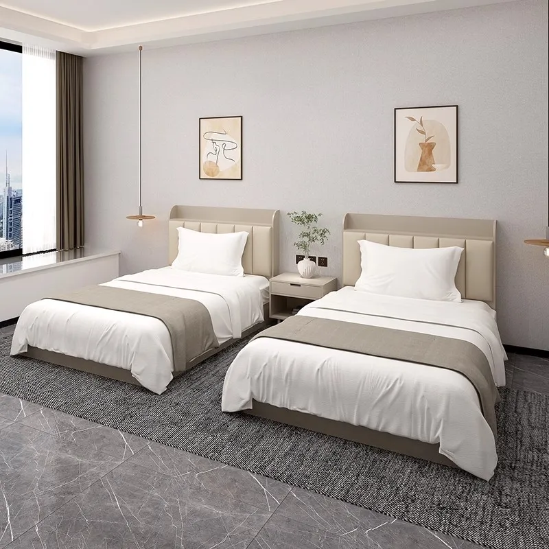 #Modern simple luxury 1.8 meters double bed 1.5 meters standard bed full set of high-end hotel