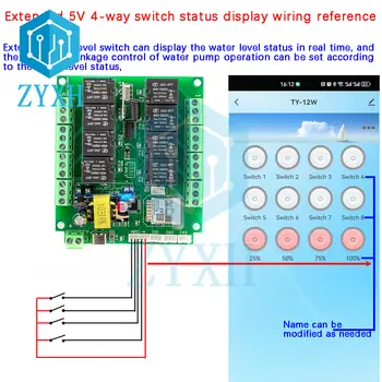 Tuya 8kanálové WiFi/Zigbee dálkové ovládání relé podporuje 4cestný displej stavu obvodu + 4 vstupy pro ovládání teploty a vlhkosti 8 nejlepší prodej ZigBee 8kanálový relé - №8