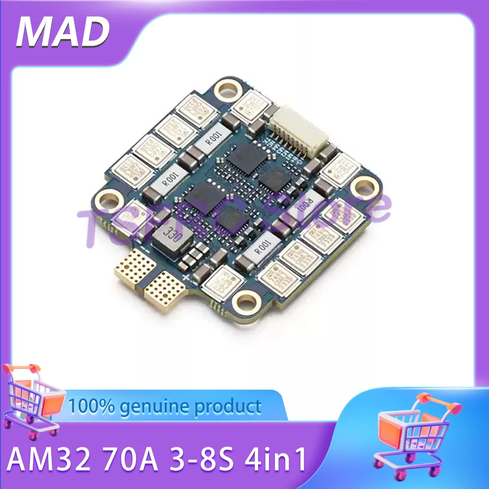 

Новый MAD AM32 70A 3-8S 4в1 четыре в одном электрическая регулировка высокого напряжения подходит для кроссоверной машины FPV