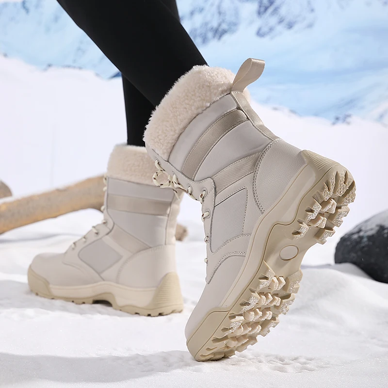 Winter Women Snow Boots High Top Platform Boots Waterproof Ankle Boots for Women Non-slip Outdoor Hiking Trekking Sneakers