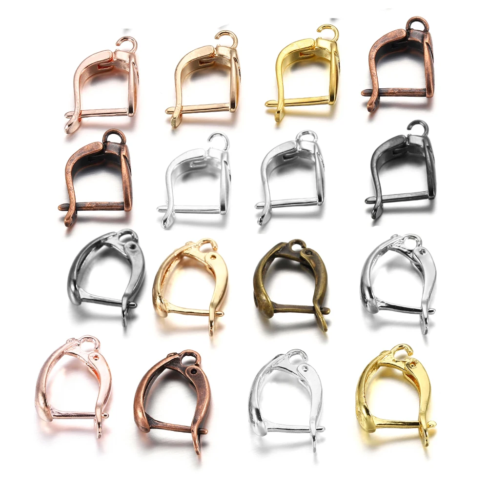 Ganchos para pendientes franceses de Color dorado, ajuste de bucle abierto trasero de palanca, Clips para pendientes DIY, cierre de joyería,