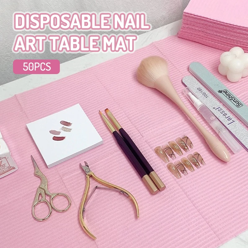 

50 шт., одноразовые коврики для дизайна ногтей