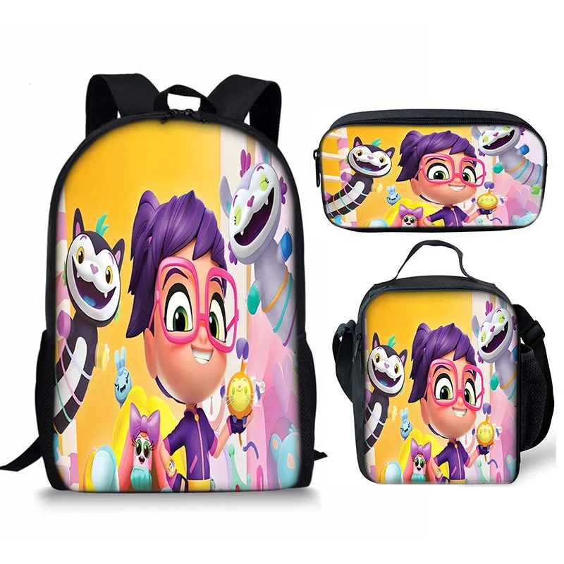 แฟชั่นเยาวชนอับบี้ แฮทเชอร์ 3D พิมพ์ 3 ชิ้น/เซ็ตกระเป๋าเดินทางนักเรียนแล็ปท็อปกระเป๋าเป้สะพายหลังกระเป๋าใส่อาหารกลางวันกระเป๋าดินสอ