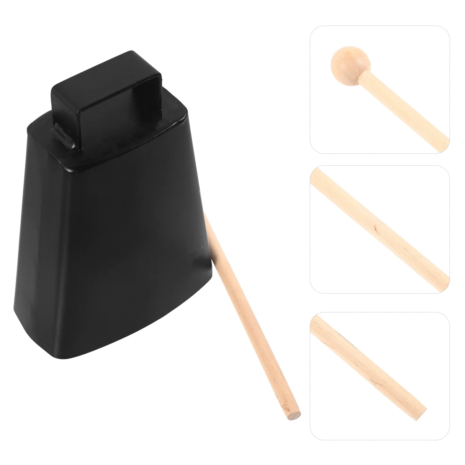 

Ring Chime Metal Cowbell Teaching Aids Musical Instrument Plaything Percussion Black for Cheering Cowbells Child