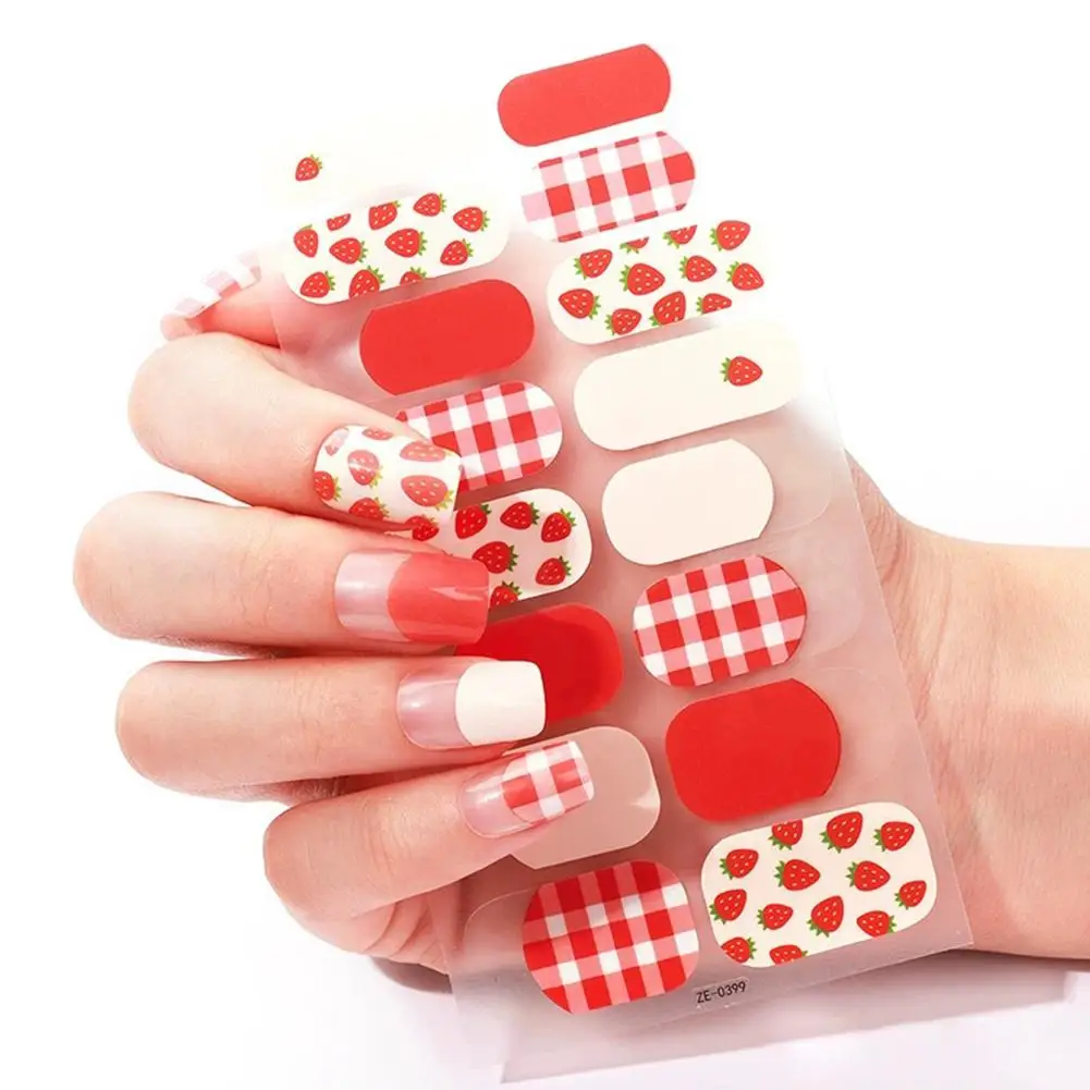 16 dicas de cobertura completa adesivos de unhas verão colorido bolinhas esmalte decoração sorvete auto adesivo arte do prego adesivo