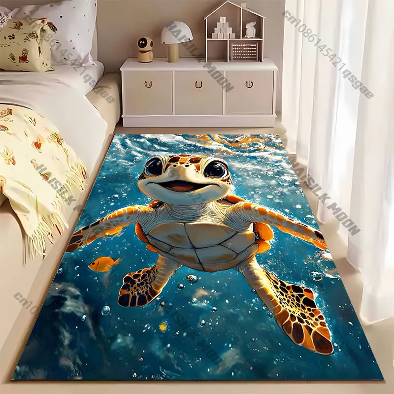Joyful turtle underwater adventure carpet Yoga living room room decor children's crawling mat doormat area rug games mat