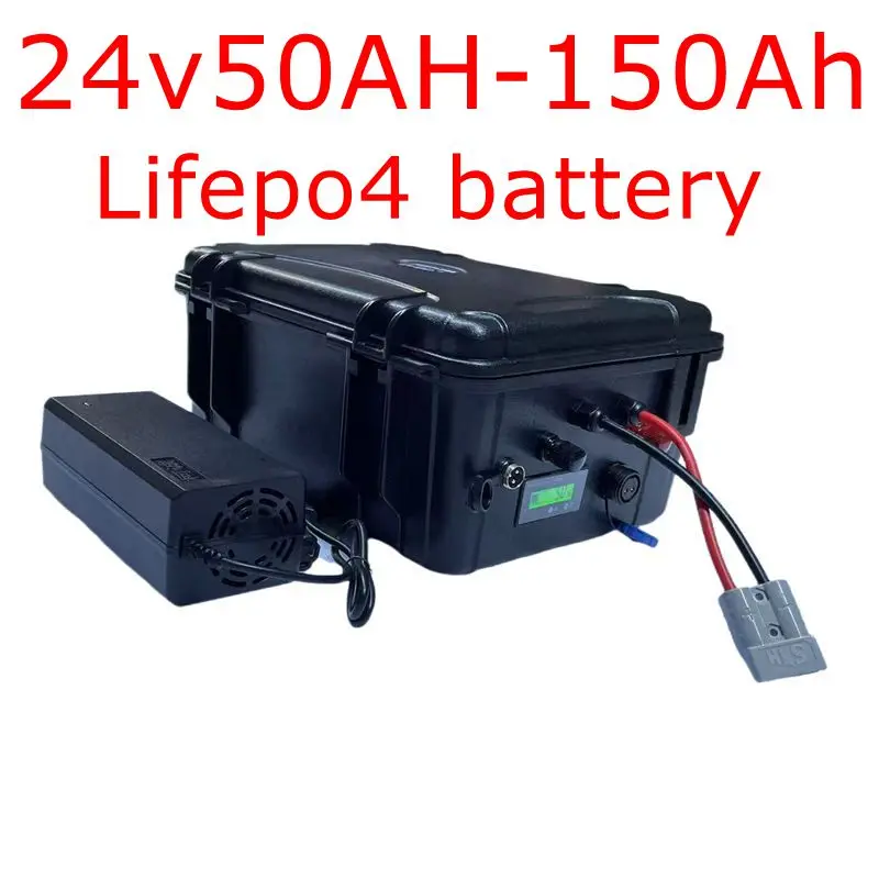 

24V 50Ah 60Ah 80Ah 100Ah 120Ah 150Ah Lifepo4 battery for trolling motor boat back up power+10A Charger