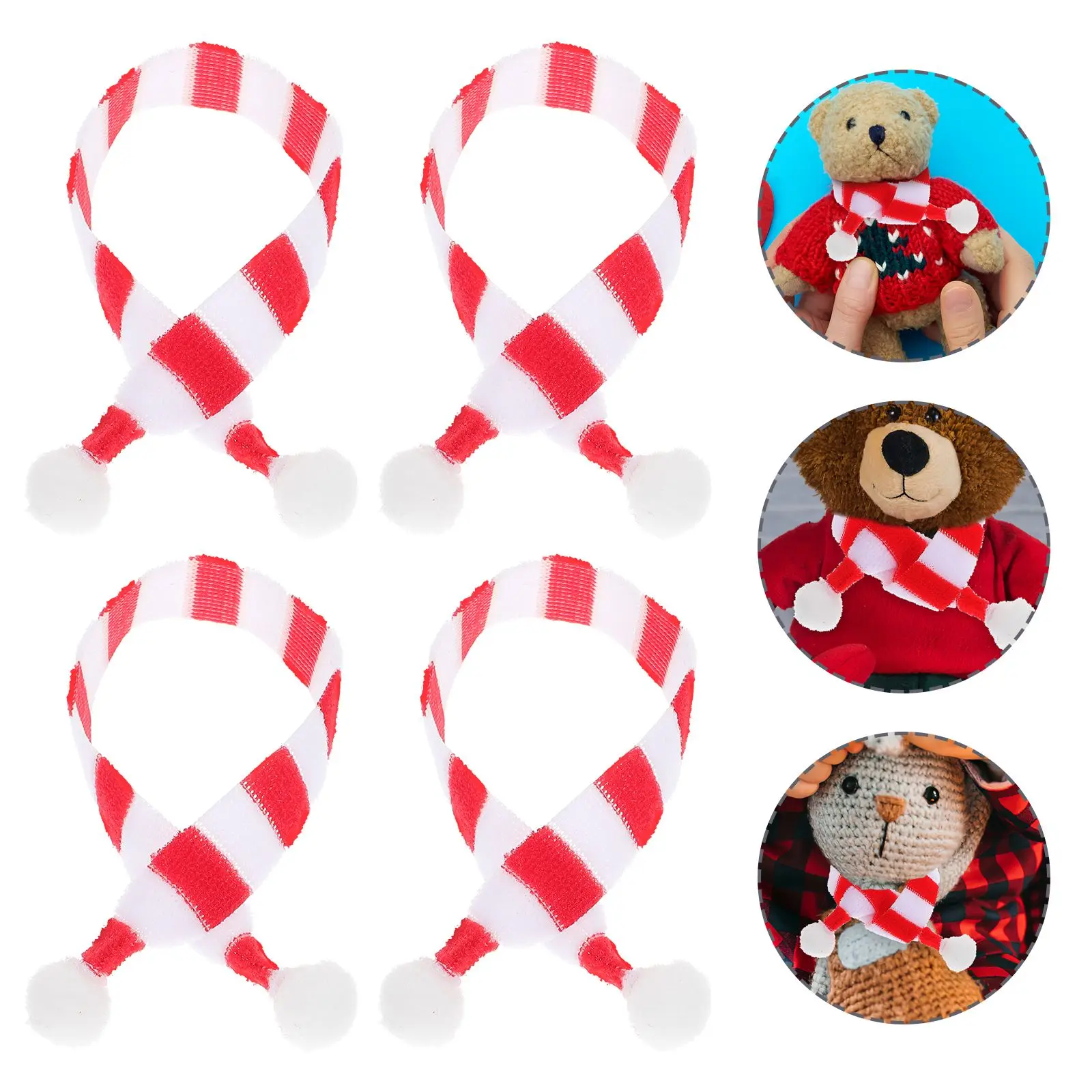 20 pezzi di sciarpe di Natale, mini sciarpe con figurine di Natale, pupazzo di neve, orso, albero di Natale, accessorio per costumi, decorazioni per feste e festival