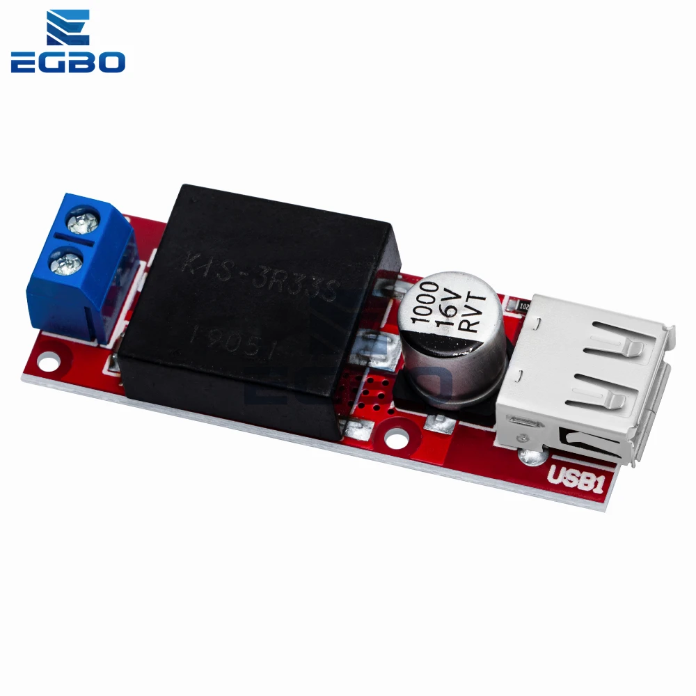 KIS-3R33S 7V-24V إلى 5V/3A وحدة محول فرق الجهد المتزامن مع مخرج USB