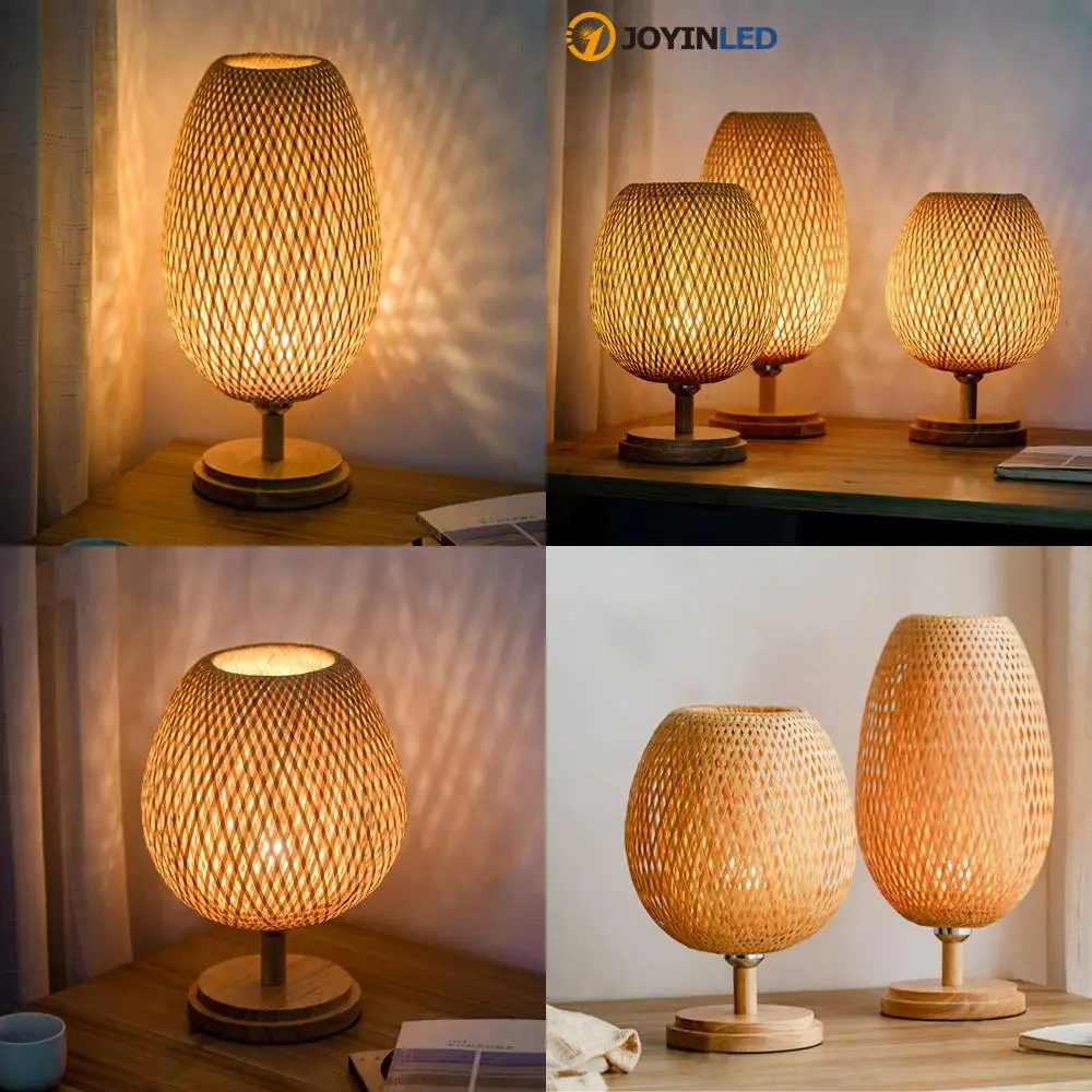 

Small Rattan Table Lamp, Stepless Dimmable Vintage Nightstand Lamp Lamp light for bedroom Lamp for desk Mood lighting Mood light