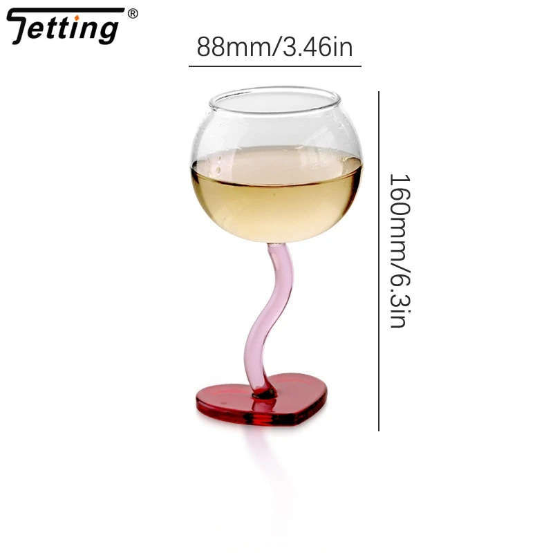 1Pcs Heart Shape Glass Goblet Mug Champagne Wine Cup High Borosilicate Glass Heat-resistance Cocktail Glass Valentine\'s Day Gift