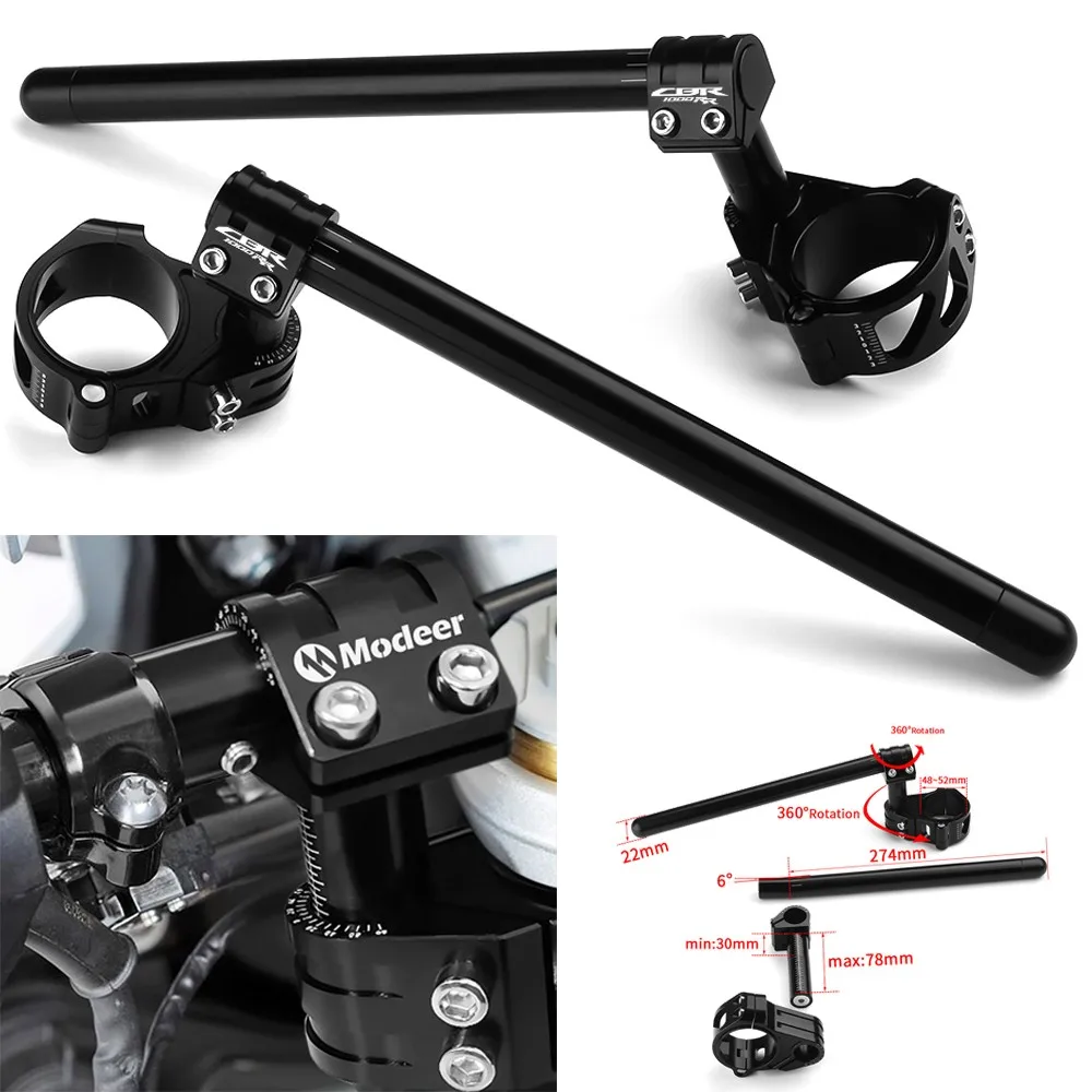 

Adjustable 50MM Fork Clip-ons Handle Bar Riser For Honda CBR 1000RR/SP/SP-2 CBR 1000 RR-R CBR 900RR CNC Clip ons Handlebar