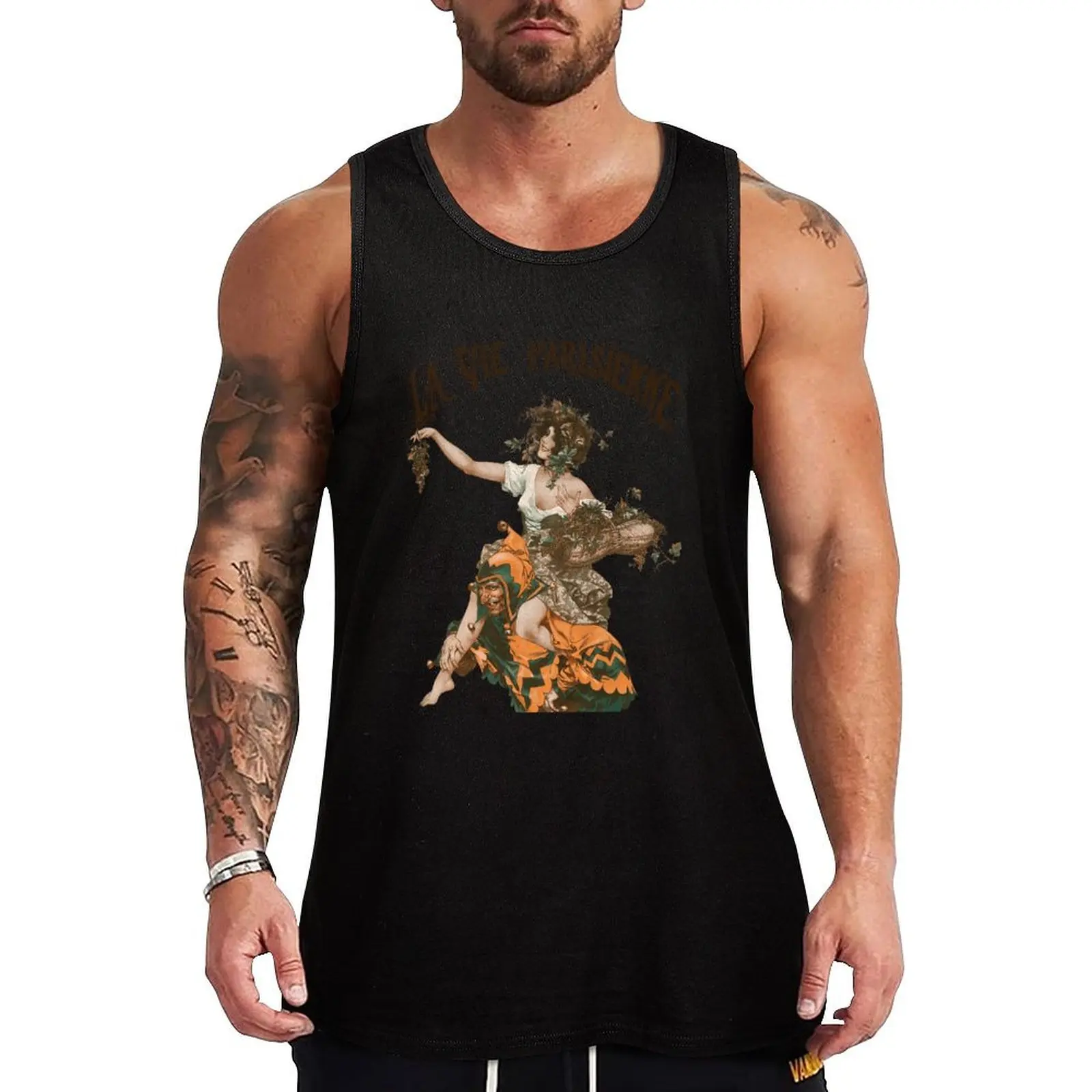 La Vie Parisienne - Vendémiaire - Art Deco Tank Top sleeveless Men's t-shirts Sportswear for men gym clothes man bodybuilding