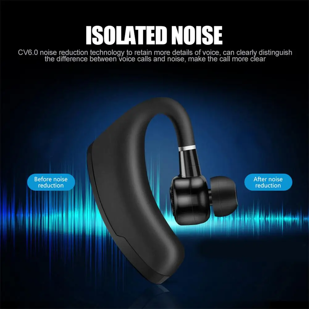 1 Pcs V9 Bluetooth-compatible Headset Wireless Hands-free Noise Control Stereo Music Earphone With Microphone Wholesale