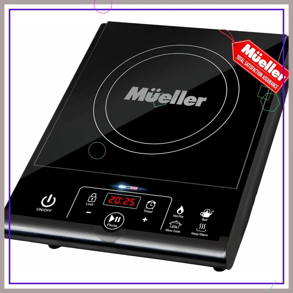 

Портативная индукционная плита 1800 Вт, 8 температурных режимов, таймер, автоматическое отключение, сенсорная панель, LED-дисплей, защита от детей