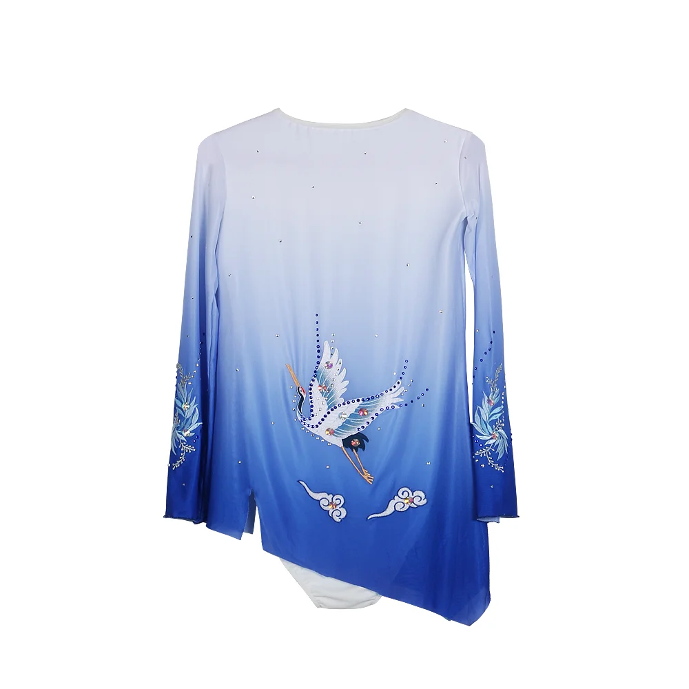 ZAGITOVA Eiskunstlauf-Kostüme für Herren und Jungen, Eislauf-Kleidung, Akrobatik, Gymnastik, Overall, Diamanten, blauer Farbverlauf