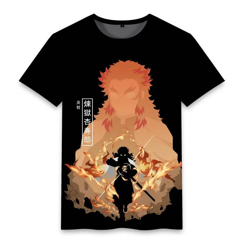 شيطان القاتل قاتل الانمي تي شيرت قصير الأكمام للجنسين بلايز عادية فضفاض Kimetsu No Yaiba الجرافيك المحملة الصيف التجفيف السريع تنفس #6