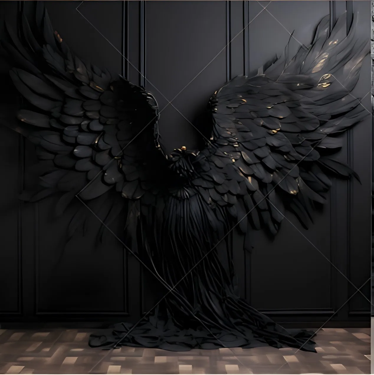 

Maternity Angel Wing Black Halloween Angel Castle backdrops High quality computer print wall Photography Studio Backgrounds