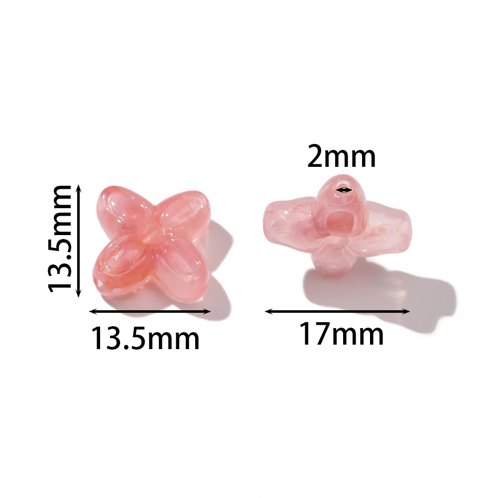 10pcs/Lots Acrylic Flower Shaped Beads Colored Spacer Loose Beads for DIY Necklace Bracelet Phone Chain Jewelry Making Supplies