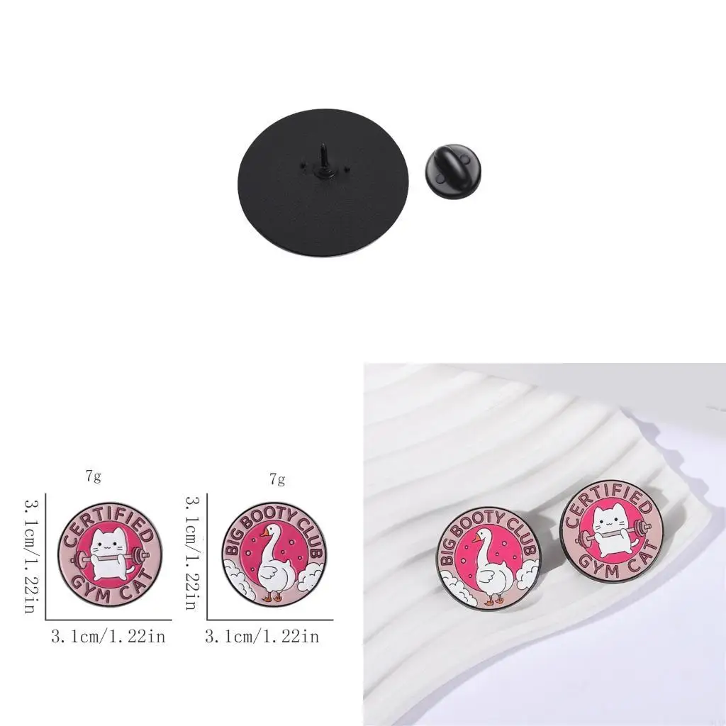 91AF Motivational Animal Designs Enameled Brooch Alloy Workout Accessory for Sports Apparel