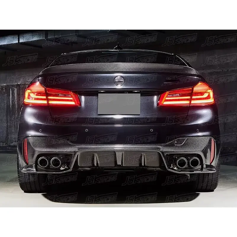 3D Design Style Carbon Fiber Rear Diffuser With Splitters for 2017-2022 BMW 5 SERIES F90 M5