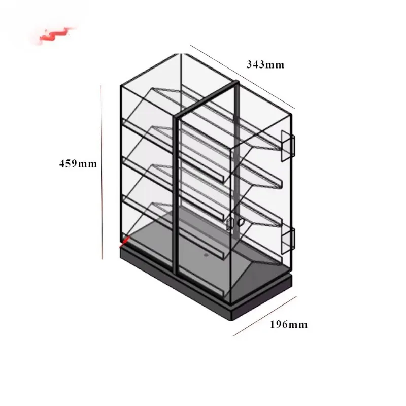 360 rotating 6-story retail store transparent counter acrylic display tower acrylic folding knife display cabinet with base